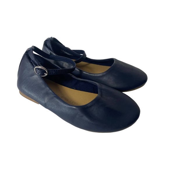 Gap Navy Blue Uniform Ankle Strap Flat Sandals Size 10 Toddler Girls - Picture 2 of 8